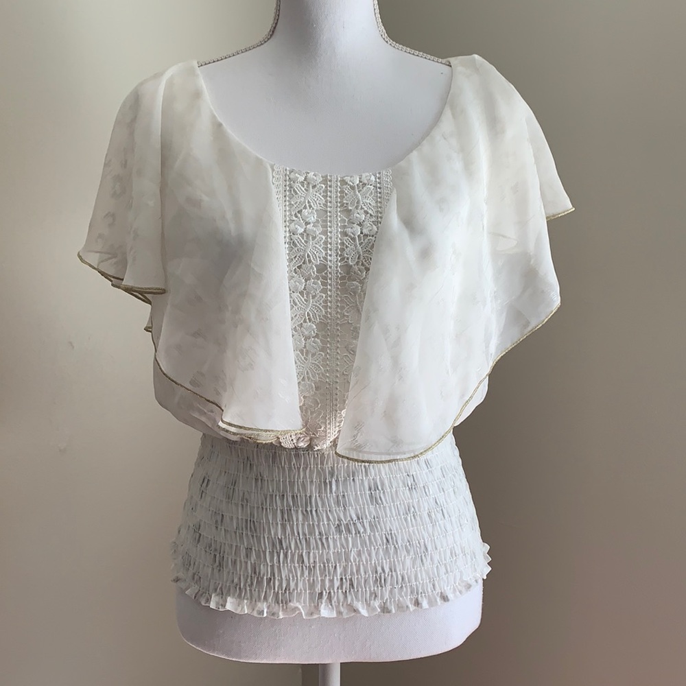 Y2K XOXO Popcorn Flutter Sleeve Blouse